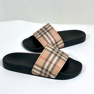 Burberry Furley Vintage Check Slide Sandals Women Archive Beige EU 40 NEW